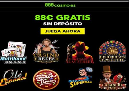 Bono por registro de hasta 88 euros Casino 888