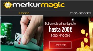 El primer depósito se duplica hasta por 200 euros en Merkurmagic